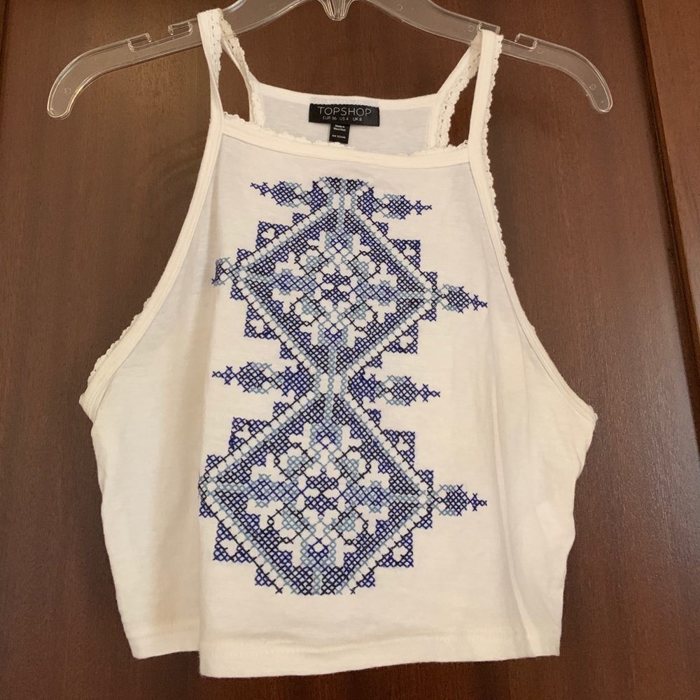 White Topshop crop top